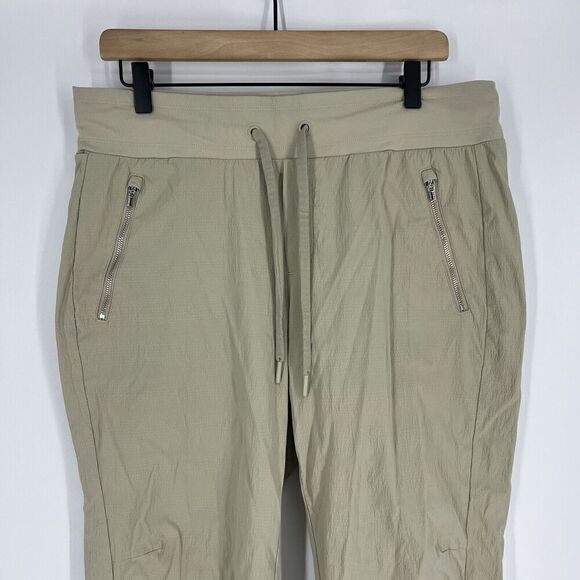 Athleta Pants Size 12 Womens Khaki Trekkie North Jogger Pockets Hiking Ankle - Picture 2 of 9